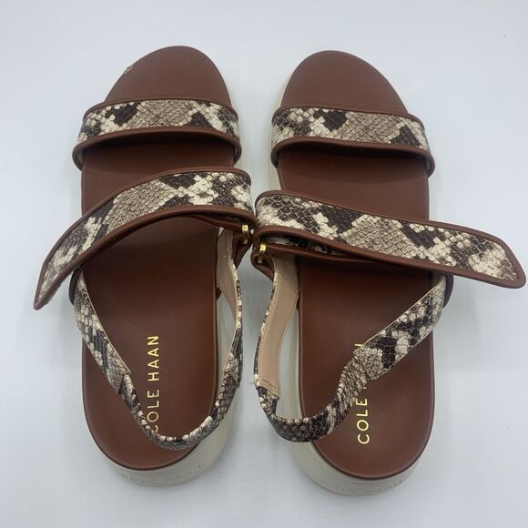 Cole Haan Merritt Womens Zerogrand Double Band Sandal Brown Snake Sz 8 B - Picture 6 of 8